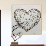 Pintura al óleo colorida Pintura de corazón grande Arte moderno abstracto para decoración de hospital | LOVE CORE