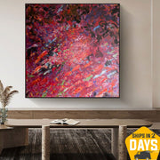 Grandes pinturas abstractas coloridas sobre lienzo Arte expresionista Pintura original para sala de estar | REPRESENTATION 50"x50"