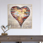 Pintura de corazón Regalo del día de San Valentín Amor Obra de arte Pintura al óleo abstracta grande Pintura de amor | NEVER LONELY
