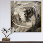 Caballo pintura al óleo sobre lienzo abstracto caballo amor pintura equino arte para caballo amante marrón contemporáneo pared arte pared Decoración | HORSE LOVE