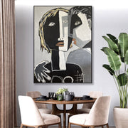 Pintura de silueta de mujer abstracta Arte de lienzo femenino Arte figurativo Arte minimalista Pintura texturizada Arte pintado a mano para decoración del hogar | VANITY GIRL