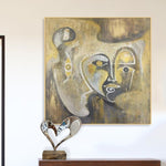 Pintura dorada Pintura marrón Pintura artística Pintura abstracta al óleo sobre lienzo | FACES OF LIGHT