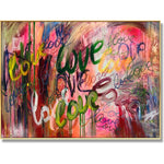 Invoice for a stretched LOVE GRAFFITI painting + Gold Frame in size 48"x72" for Charles