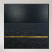 Pintura abstracta de gran tamaño sobre lienzo Pintura beige Pintura negra Pintura al óleo abstracta | GOLDEN HORIZON