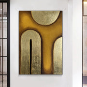 Pintura de oro abstracta original sobre lienzo Arte de textura pesada Pintura al óleo de bellas artes rica moderna Arte de pared contemporáneo | GOLDEN ENERGY