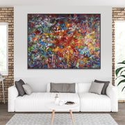 Pintura colorida abstracta original grande sobre lienzo Arte figurativo abstracto Pintura al óleo con textura Expresionista Arte de personas Pintura hecha a mano | CROWD