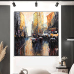 Original Abstract New York Cityscape Paintings On Canvas Modern Manhattan Streets Artwork Textured Streets Oil Painting for Home Decor | STREETS OF MANHATTAN