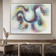 Lienzo de arte de pared de ondas abstractas Pintura colorida moderna Arte contemporáneo Pintura de empaste original para decoración de pared de dormitorio | DROP OF WATER
