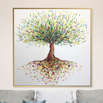 Pintura de árbol abstracto grande Arte pintado a mano sobre lienzo Pintura al óleo de empaste moderno Arte fino texturizado único | MONEY TREE