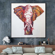 Pintura abstracta de elefante Pinturas de animales sobre lienzo Pintura de pared de elefante | PROBOSCIS