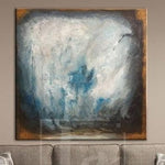 Cuadro Abstracto en Blanco, Azul y Marrón | OUTSIDE