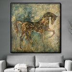 Invoice for first 50% payment for black-gold framed ABSTRACT HORSE painting in size 50"x50" for Myrna Goese