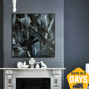 Pareja abstracta enamorada pintura sobre lienzo arte de pared colorido romántico para decoración de sala de estar | ADMIRER 39.3"x39.3"
