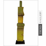 Tótem verde original Conjunto olímpico abstracto original Escultura de madera Arte de escritorio para el hogar | TOTEM AUSTRALIA 26.8"x4.7"