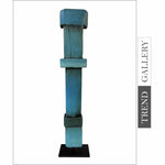 Tótem azul creativo Conjunto olímpico original Escultura de madera Arte de escritorio moderno para el hogar | TOTEM EUROPE 27"x4.7"
