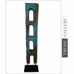 moderno azul oscuro tótem original tallado a mano conjunto olímpico escultura de madera arte de escritorio para el hogar | TOTEM AFRICA 25.6"x4.3"