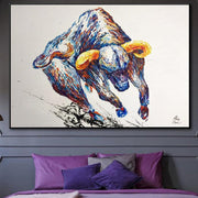 Pintura abstracta de toro, ilustraciones coloridas, pintura abstracta de lienzo, arte moderno abstracto | UNSTOPPABLE POWER