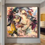 Pinturas de mujer abstractas acrílicas de gran tamaño sobre lienzo arte figurativo colorido arte de pared moderno | PERSONALITY CHAOS