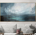 Pintura de paisaje abstracto grande sobre lienzo Arte de pared moderno Naturaleza ártica original Pintura al óleo creativa contemporánea | ARCTIC FRESH