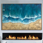 Pinturas de paisajes abstractos sobre lienzo Arte impresionista moderno Pintura de paisaje marino Arte de pared texturizado Arte hecho a mano | SUNNY BEACH