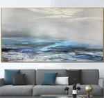 Pintura original del paisaje del océano sobre lienzo Arte abstracto de la pared marina Pintura texturizada Arte hecho a mano para la decoración de la habitación |TROUBLED OCEAN 
