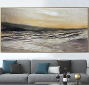 Pintura de paisaje de otoño original sobre lienzo Tormenta marina abstracta Arte de pared moderno Naturaleza Pintura al óleo Arte contemporáneo para decoración de habitaciones | AUTUMN STORM