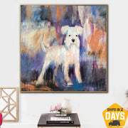 Pintura original de Schnauzer sobre lienzo Schnauzer en miniatura Arte de pared Arte personalizado Pintura de perro para decoración de habitación estética | MINIATURE SCHNAUZER 40"x40"
