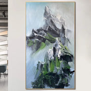 Pinturas de montañas abstractas sobre lienzo Pintura texturizada moderna original grande Obra de arte creativa hecha a mano Naturaleza calmante Fine Art Wall Decor | LAST CLIMB