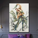 Pareja de baile Obra de arte abstracta Pintura de pareja de baile grande Pintura al óleo de niña bailando | TRIUMPH