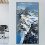 Grandes pinturas de montañas abstractas originales sobre lienzo Pintura texturizada moderna Obra de arte expresionista pintada a mano Decoración de pared de bellas artes calmante | BREATHTAKING VIEW
