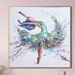 Pintura de bailarina abstracta Original, arte de pared moderno, pintura al óleo de empaste, decoración de pared artística de Ballet colorido | BALLERINA MARGO