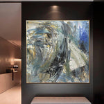 Pinturas abstractas coloridas sobre lienzo pintura de lujo arte expresionista abstracto paleta cuchillo pintura arte contemporáneo | RAGING WIND