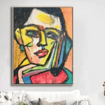 Pintura de caras abstractas de acrílico grande sobre lienzo Arte moderno figurativo Obra de arte original | FRIDA KAHLO