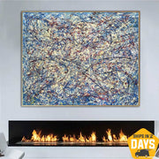 Pinturas de estilo Jackson Pollock sobre lienzo Arte urbano Obra de arte moderna con textura Pintura al óleo Arte contemporáneo | URBAN PROJECT 25.5"x31.5"