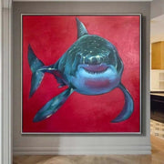 Pintura original de tiburón Pintura moderna de tiburón Pintura figurativa Arte contemporáneo de tiburón | SHARK