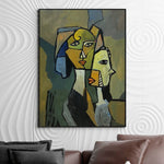 Pintura de caras abstractas Pinturas de estilo Picasso sobre lienzo Cubismo Arte de pared Pintura figurativa moderna Obra de arte pintada a mano con textura | INNER CIRCLE