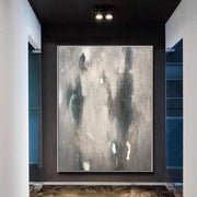 Gran gris abstracto pared arte estética pintura 40x30 arte expresionista decoración moderna acrílico pintura nuevo apartamento regalo pared decoración | SILVER SPACE