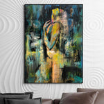 Expresionismo abstracto Pintura Arte figurativo Pintura abstracta Lienzo Arte de mujer desnuda Pintura de cuerpo femenino sexy Arte texturizado | UNDER THE RAIN