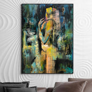 Expresionismo abstracto Pintura Arte figurativo Pintura abstracta Lienzo Arte de mujer desnuda Pintura de cuerpo femenino sexy Arte texturizado | UNDER THE RAIN