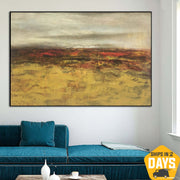 Pinturas al óleo abstractas originales del paisaje en la lona Pintura al óleo hecha a mano moderna del arte expresionista grande | FAUNA 33"x58"