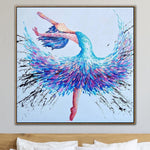 Pintura de bailarina grande, pintura al óleo de niña bailando, arte moderno abstracto, bailarina, obra de arte abstracta, lienzo, obra de arte al óleo | BALLERINA AIDANA