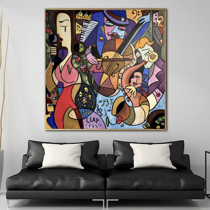 Grandes Pinturas Figurativas Coloridas Abstractas Sobre Lienzo Pintura Original De Lujo Estilo Picasso Arte Texturizado Pintura Acrílica Al Óleo Decoración De La Pared | ORDINARY LIFE