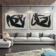 Conjunto de 2 pinturas Corredores griegos Arte Figurativo Pintura al óleo Pintura en blanco y negro sobre lienzo Arte fino moderno Arte de pared original | OLYMPIC RUNNERS