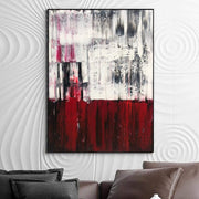 Abstract Red Wall Art Expressionism Painting Red and White Art Minimalist Artwork Hand Painted Art Textured Painting Contemporary Art | EDGE OF COLOR - Trend Gallery Art | Original Abstract Paintings