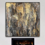 Pinturas abstractas de gran tamaño sobre lienzo Pintura roja Pintura de hoja de oro Pintura al óleo abstracta Arte de pared abstracto original | FIRE SKY