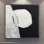 Pintura en blanco y negro, arte de pared minimalista abstracto, pintura monocromática, pintura texturizada Original sobre lienzo, Arte de la pared Decoración moderna | WHITE SPOT