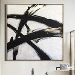 Pintura abstracta estilo Franz Kline en blanco y negro | BLACK GLARE
