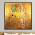 Arte abstracto en oro, verde y blanco | GOLD RUSH