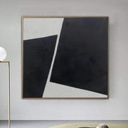 Gran pintura abstracta original en blanco y negro sobre lienzo Arte moderno al óleo Arte geométrico Arte de pared minimalista | STRIKING DIFFERENCES