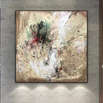 Gran pintura beige sobre lienzo Arte abstracto moderno Arte abstracto Decoración de pared | THISTLE